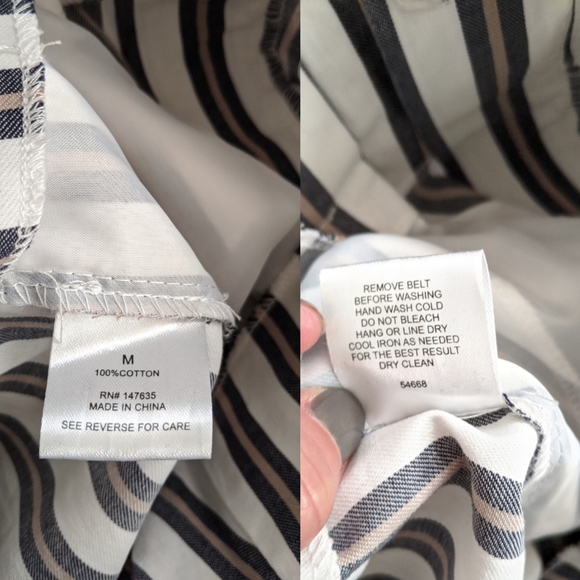 NWT High Rise Cropped Striped Belted Trousers - Picture 8 of 8